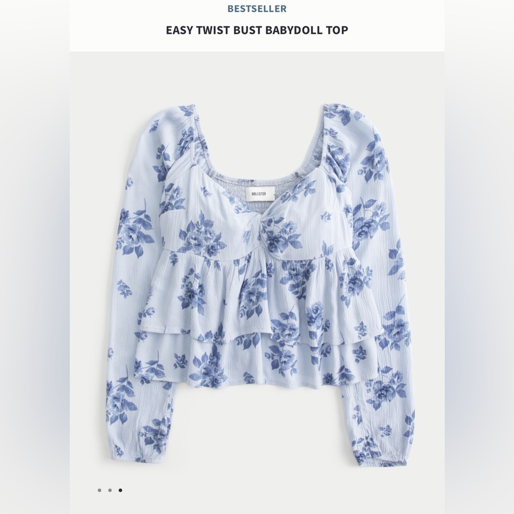 Hollister Babydoll Bust Top. 
Never worn wrong size. Super comfy! 
SIZE: M